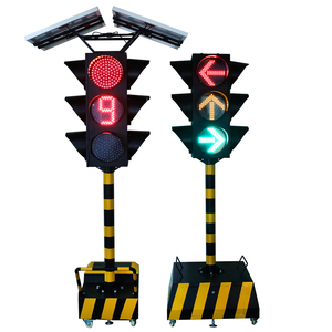 Semáforo Peatonal Portátil Inteligente, Luz de Señalización de Tráfico Móvil Solar con LED Rojo y Verde para Seguridad Vial en Obras de Construcción - Product Image 1