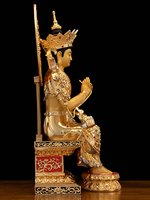 Statue de Bouddha Maitreya assis en cuivre pur, imprimée en héliogravure, de Chine continentale, pour la décoration de la maison et du salon