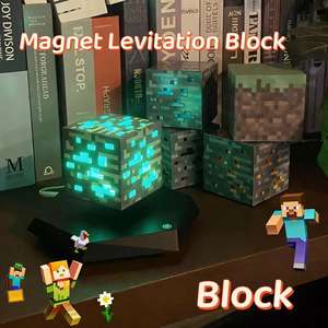 HCNT Factory Mini World Cubes à lévitation magnétique, Décoration de bureau, Bloc de gazon flottant, Lampe LED 3 couleurs, pour un intérieur élégant, Diwali, Baptême - Product Image 5