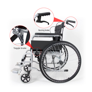 Haute qualité vente chaude <span class=keywords><strong>maison</strong></span> manuel métal pliant fauteuil roulant certifié CE meilleure vente poignée facile pliable Sport - Product Image 4