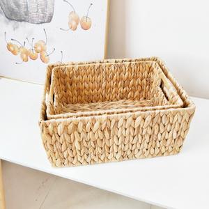 Cesta de Almacenamiento Tejida de Jacinto de Agua, Rectangular, Hecha a Mano, para Organizar Juguetes, Aperitivos y Exhibición - Product Image 3