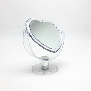 Personnalisation en usine <span class=keywords><strong>miroir</strong></span> cosmétique en forme de coeur d'amour coupé en plastique <span class=keywords><strong>miroir</strong></span> de maquillage de bureau à deux faces dans <span class=keywords><strong>la</strong></span> chambre à coucher pour <span class=keywords><strong>femme</strong></span> - Product Image 5