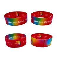 Bracelet élastique personnalisé avec capteur RF, bande élastique RFID, étiquette tissée en polyester par transfert thermique, bracelet d'identification