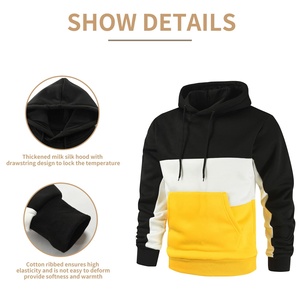 High Quality 320g Custom Printing Custom Logo Regular Fit Color <b>Blocks</b> Casual Streetwear Winter 100% Cotton Fleece Breathable - Product Image 4