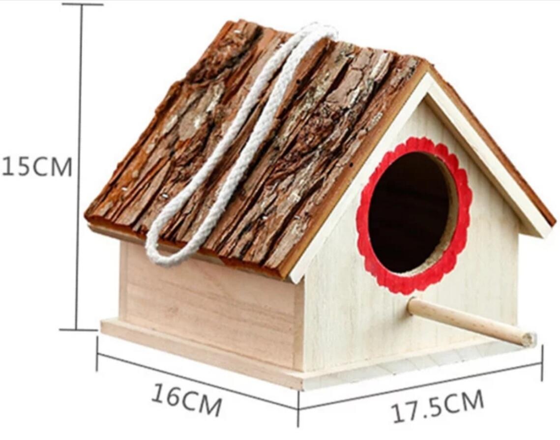 Nidificación casita jaula criadero de madera para pequeños cantores marrón//rojo