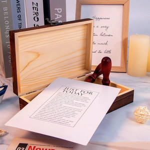 A4 Rectangular Pine Wood American Style <b>Space</b>-Saving Eco-Friendly Organizer Box Great for <b>Gift</b> Display Decorative Stash Storage - Product Image 2