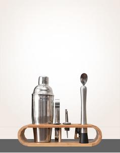 Bằng gỗ bartender Shaker giá tre giữ cốc bắn kính hiển thị đứng khô giá cho chai rượu vang hình bầu dục rượu vang đồ uống bồn - Product Image 3