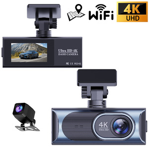 Caméra embarquée 4K haute définition à double enregistrement, vision nocturne, avec connexion Wifi et trajectoire GPS, best-seller - Product Image 2