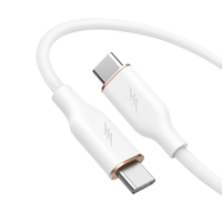 Kabel Transfer Data USB-A, Type-C PD 60W 3A Pengisian Cepat, Bahan Silikon Cair Lembut, Konektor USB 3.0, Konduktor Tembaga Murni