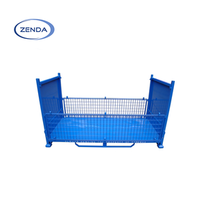 Boîte de rangement pliable professionnelle <span class=keywords><strong>ZENDA</strong></span>, capacité 1500 kg, en métal maillé durable pour entrepôt, 4 niveaux empilables - Product Image 2
