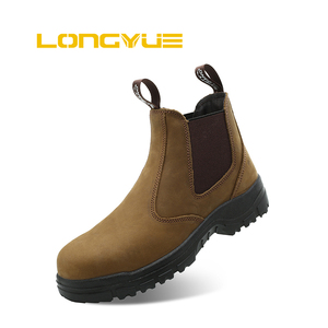Botas de Seguridad de Cuero para Hombres, Antigolpes y Antideslizantes, Marrones, Calzado de Trabajo de Venta Caliente - Product Image 1