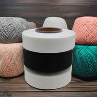 Fil à tricoter Polylion GRS certifié, Spandex 560d DTY blanc/noir, fabriqué à partir de matériaux recyclés pour bande élastique