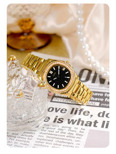 Factory Wholesale Custom High Quality Sparkling Moissanite Bezel Quartz 5A Design Custom Logo Waterproof <b>Watches</b> - Product Image 3