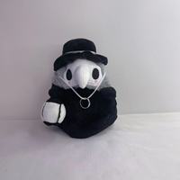 8 pouces mignon halloween en peluche noir blanc corbeau en peluche infirmière peluche poupée jouet steampunk lumineux la peste docteur en peluche