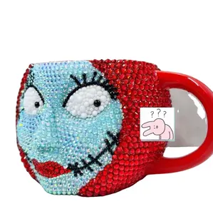 Christmas Gift Mug Halloween Gift Mug Cup With Diamond Cartoon Beverage Cup Bling Rhinestone Bottle Customer Design For Girls