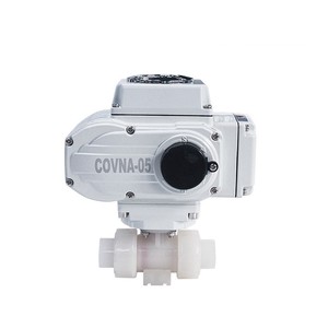 Válvula de Bola de PVDF Actuada por Plástico Resistente al Ácido CONVA DC24V 12V AC220V 110V DN15 1/2'' - Product Image 1