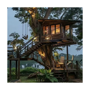 Casa de Verano Moderna de Madera con Chimenea, Cabaña para Acampar al Aire Libre, Fácil de Montar, Villa de Retiro Forestal - Product Image 4