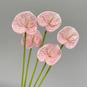 Anthuriums artificiels Meng Jie en PVC, grandes fleurs 3D pour décorations de mariage et de maison - Product Image 3