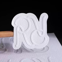 Étiquette adhésive en papier coton gaufré de forme personnalisée pour l'impression d'étiquettes, impression de logo