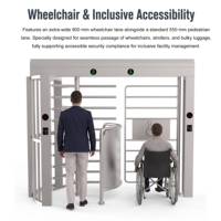 Tourniquet universel pleine hauteur avec passage accessible aux fauteuils roulants et lecteur de carte pour entrée de communauté résidentielle et parc industriel