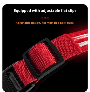 OEM 및 ODM <span class=keywords><strong>LED</strong></span> 조명 안전 발광 목걸이 애완 동물 용품 조정 가능한 폴리 에스테르 개 목걸이 - Product Image 6