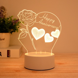 Lampe à illusion 3D LED personnalisée, décoration de chambre pour enfants, lampe de nuit LED 3D en acrylique avec batterie USB, lampe de table LED 3D, lumières 3D pour enfants, cadeau - Product Image 2
