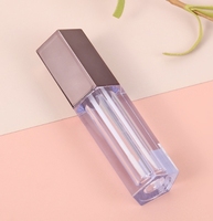 Tube de brillant à lèvres transparent en PP avec couvercle à clapet, flacon cosmétique, sous-emballage, vente en gros, tube de rouge à lèvres vide