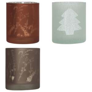 Porte-bougie avec décoration florale/arbres DIAM. 5.5 ASSORTIS - Product Image 1