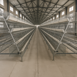 Cages à poulets en métal galvanisé à chaud pour élevage avicole, type A, <span class=keywords><strong>cage</strong></span> commerciale inclinée avec échelle pour <span class=keywords><strong>poules</strong></span> pondeuses - Product Image 2