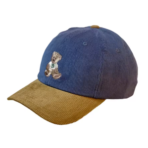 Casquettes de baseball sportives printemps-automne de haute qualité avec logo d'ours brodé, chapeaux en velours côtelé doux bicolores pour hommes et femmes - Product Image 1