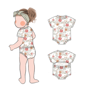 Romper Bayi Musim Panas Grosir Custom Logo Lengan Pendek Celana Pendek Bahan Bernapas Ramah Kulit Model Buka Belakang Pakaian Bayi Baru Lahir - Product Image 4