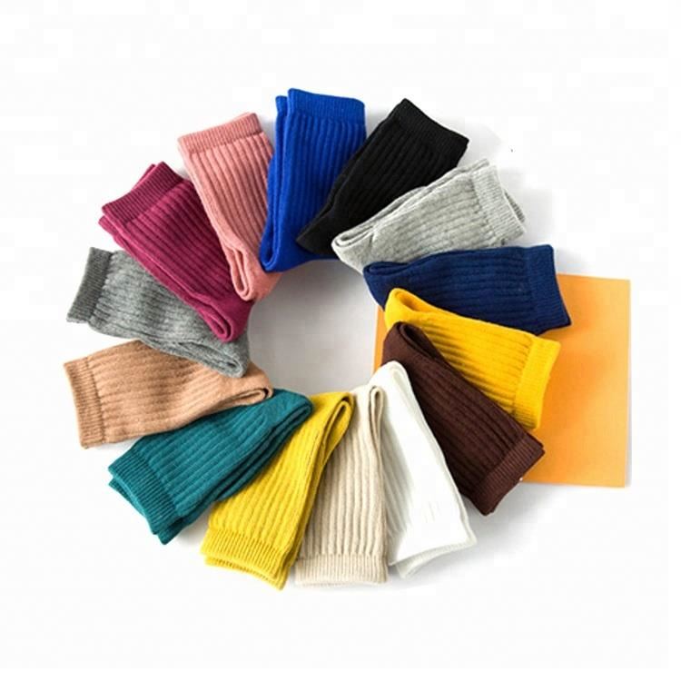 Новые трендовые осенние детские носки однотонные 100% хлопковые носки для малышей Повседневная Домашняя одежда Детские носки