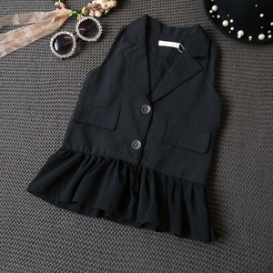 Blazer sans manches pour fille, modèle de veste de style robe, sous marque privée, pour stock de vêtements pour enfants - Product Image 1