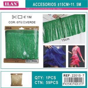 Tira de Flecos Ilan de 15 cm x 11.5 m, Verde, para Manualidades y Confección de Vestidos - Product Image 3