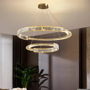 Zeil Lighting Moderne Dimmable Cristal Pendentif Lumière Halo Anneau Cercle Conception Hauteur Réglable pour Hôtel Bureau À Domicile Lustre - Product Image 4