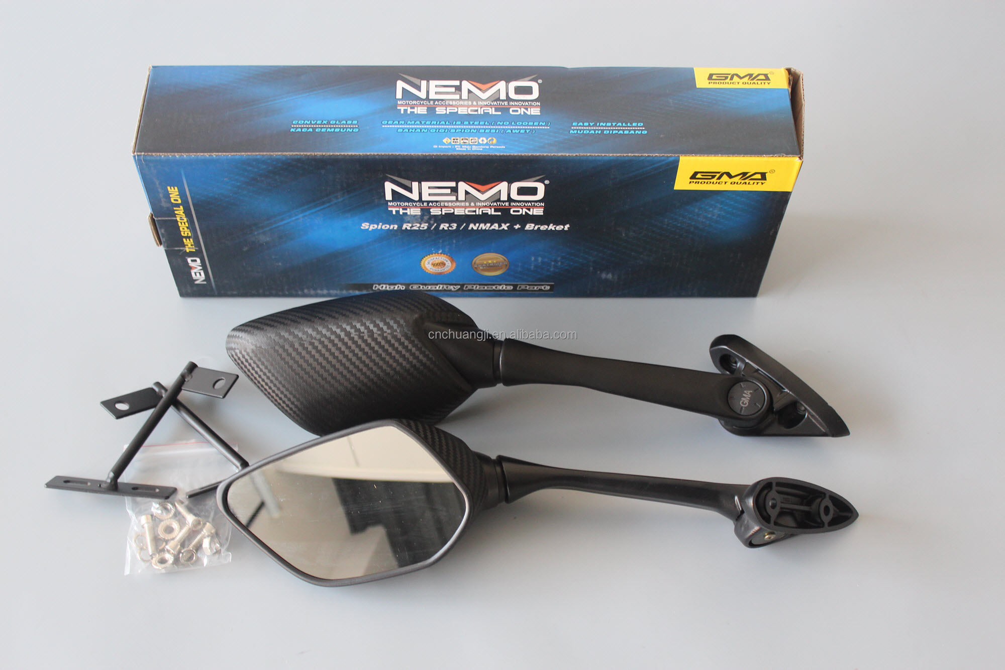 NEMO Motorcycle Rear View Mirrors R25 R3 for Yamaha & Honda - Bar