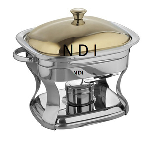 Venta caliente forma personalizada Buffet calentador de alimentos plato de frotamiento acabado de níquel brillante decorativo Servidor de alimentos plato de frotamiento de Metal - Product Image 2