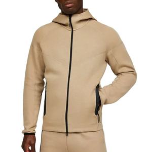 Chaqueta de Moda con Cierre y Bolsillo con Logotipo Personalizado, Chaqueta Ajustada de Felpa, Mezcla de Algodón y Poliéster, Sudadera con Capucha y Cierre Completo para Hombre - Product Image 1