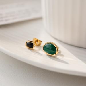 Vintage Luxury Malachite Earrings - Product Image 2