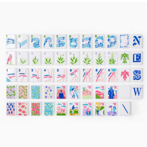 American White Acrylic 160 Pieces Landmark Luxury Durable Portable Eco-Friendly Mahjong Tiles Set Casino Gambling <b>Entertainment</b> - Product Image 3