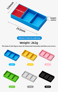 Bac à glaçons en silicone, 3 grands cubes carrés, 118x80x40mm, <span class=keywords><strong>grand</strong></span> moule à glace pour whisky et cocktails, facile à démouler, sans BPA - Product Image 2