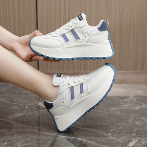 Chaussures à plateforme pour femmes en PU à lacets, respirantes, antidérapantes, avec doublure en maille, tendance mode EVERGREEN, décontractées, printemps/automne/été - Product Image 3