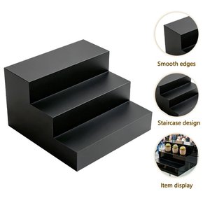 工厂直送 快速交货 简约现代哑光纯色亚克力黑色阶梯展示架 - Product Image 2