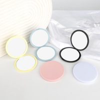 Miroir de Maquillage Compact Double-Face Rond Pliable en Plastique, Format de Poche, Portable et Mignon, Idéal pour le Voyage, Avec Logo Personnalisé