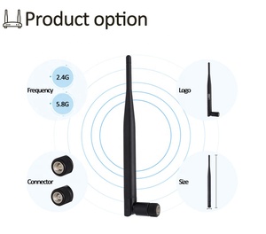 2.4G 5G băng tần kép 5dBi Wifi Omni roi ăng ten 2.4GHz & <span class=keywords><strong>5</strong></span>.8G ăng ten cao su với đầu nối SMA - Product Image 3