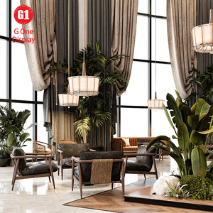 Mobilier de design intérieur d'hôtel haut de gamme moderne, salle à manger et espace d'attente élégants et personnalisés avec vitrines LED - Product Image 5