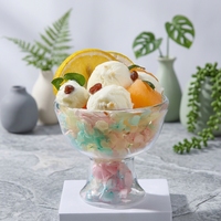 Gelas Es Krim Dinding Ganda Kaca Borosilikat Tinggi 120ml Cangkir Kopi Gelas Teh Dengan Bunga Kering Alami