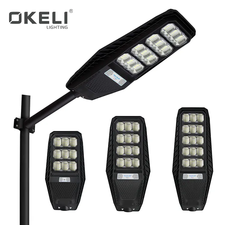 OKELI Fast Delivery Smart Highway Outdoor Waterproof Ip65 100W 200W 300W Integrated All In One LED Solar Street Lamp