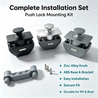 Loquet à poussoir en alliage de zinc et ABS pour armoire de camping-car, caravane, bateau, marine, plus robuste, plus sûr, sans clé, résistant aux chocs
