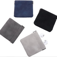 Pochette élastique double face haut de gamme en velours à fermeture automatique pour bijoux, colliers, montres, écouteurs et appareils numériques – Vente en gros